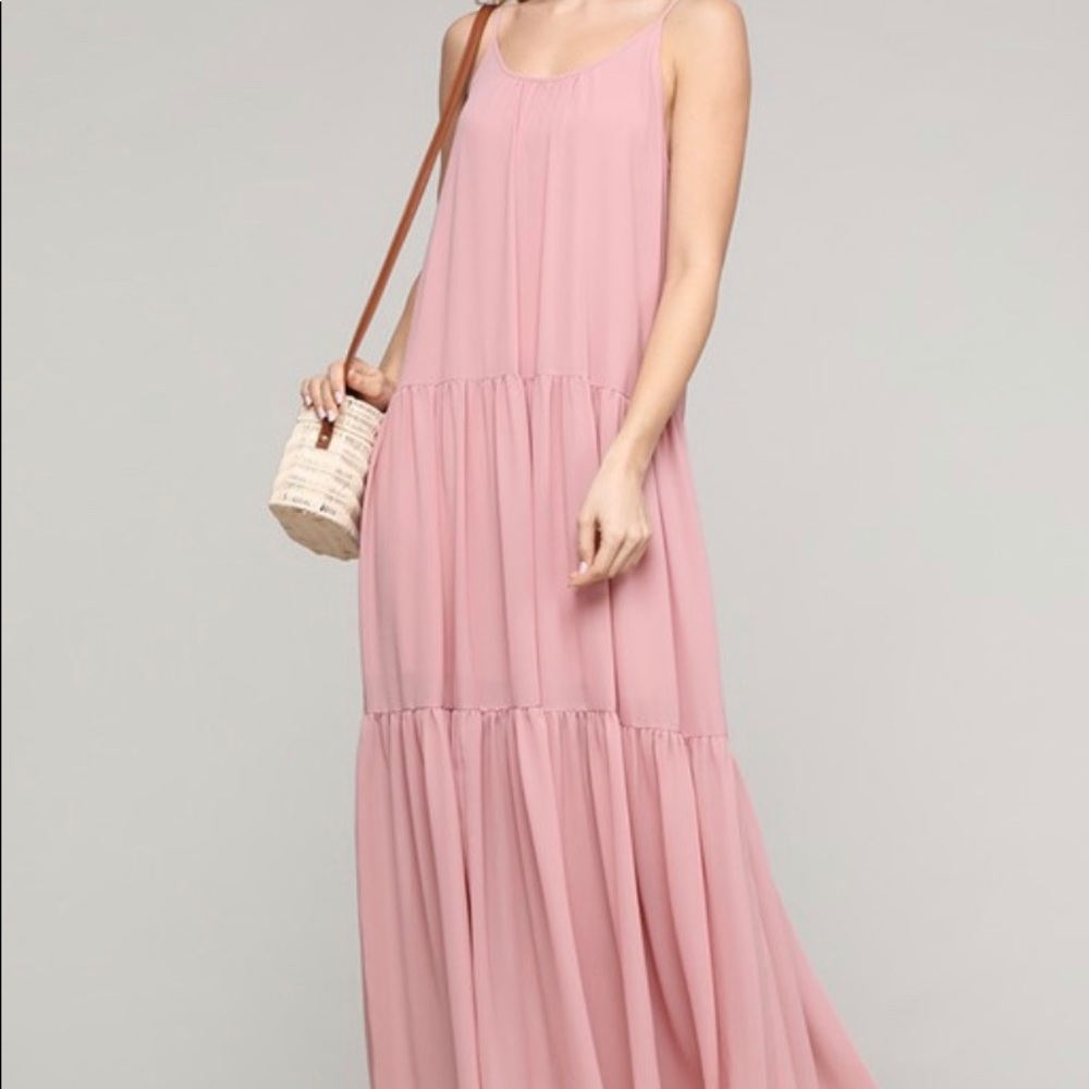 Two layered maxi chiffon dress